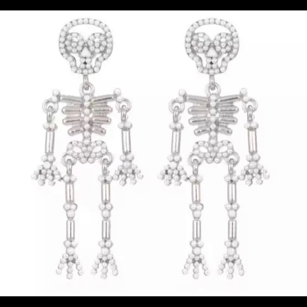 New boutique bling fall Halloween skeleton earrings